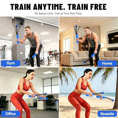 Perantlb Poly Battle Rope with Cloth Sleeve -1.25/1.5/2 Inch Diameter 30' 40' 50' Lengths -Gym Muscle Toning Metabolic Workout Fitness, Battle Ropes for Home Gym - style: Ropeless Blue