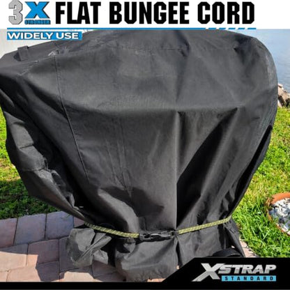 XSTRAP STANDARD 4 PCS 77 Inch Flat Reflective Bungee Cords with Hooks - color: Reflective Army Green