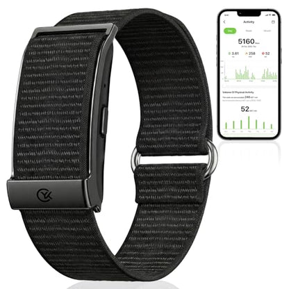 Smart Bracelet Health and Fitness Tracker No Subscription Fees Black - color: Black