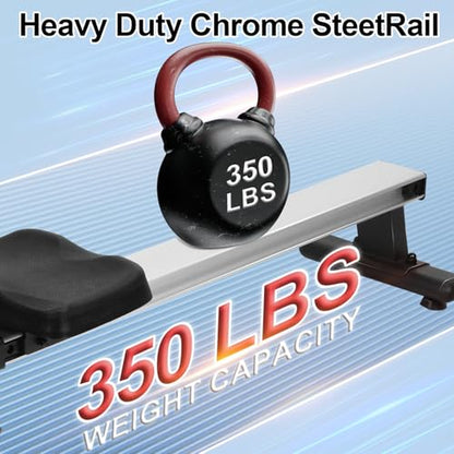 Rowing Machine, Magnetic Rower Machine with Adjustable Resistance, Magnetron Flywheel Rowing Machine, Home Exercise Sunny Rowing Machine