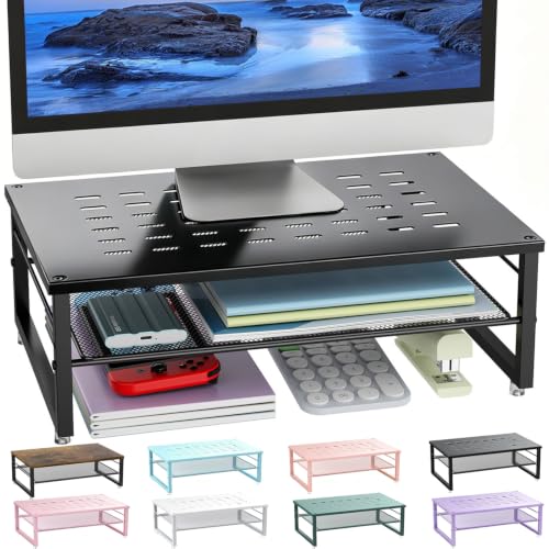gianotter 2-Tier Metal Monitor Stand Riser - color: Black