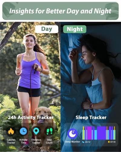 Tensky Smart Watch for Men Women(Call Receive/Dial), Alexa Built-in, 1.7" Touch Screen Fitness Tracker with Heart Rate Sleep Tracking, 60 Sports Modes, 5ATM Waterproof Smartwatch for Android iPhone - color: Purple
