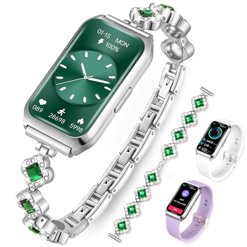 1.47" Smart Sports Watch, 10-Day Battery, IP68 Waterproof - color: Silver-Green