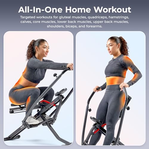 Sunny Health & Fitness Row-N-Ride Squat Assist Trainer for Home Exercise - color: Dark Grey