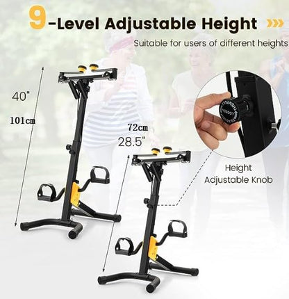 Exercise Bike for Home Use, Foldable Pedal Exerciser with Adjustable Resistance & Height, Cardio Workout Equipment for Adults, Seniors, Home Gym, Office