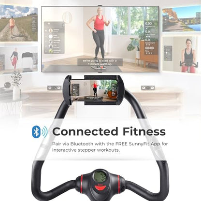 Sunny Health & Fitness Smart Power Stepper with Resistance Bands for Cardio - color: 2. Dark Gray