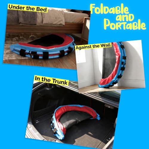 YORIN 36" Trampoline for Kids, Foldable Mini Trampoline with Foam Handle - color: Red