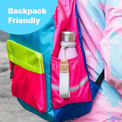 Kids Water Bottle-9 oz Leak Proof Insulated Water Bottle with Carry Rope - color: Sky Blue, size: 9 Ounces