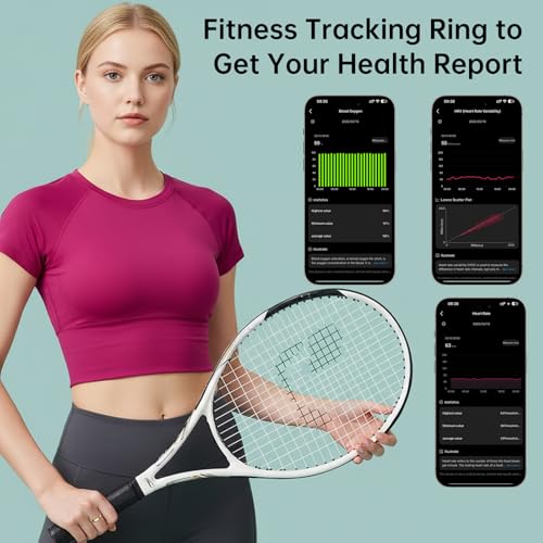 Smart Ring for Women & Men, Fitness Tracker Ring with Heart Rate Monitor, HRV, Sleep Tracking, No Subscription Fee, 10ATM Waterproof Activity Ring for Android & iOS (Silver, 8)