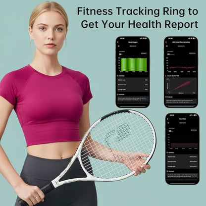Smart Ring for Women & Men, Fitness Tracker Ring with Heart Rate Monitor, HRV, Sleep Tracking, No Subscription Fee, 10ATM Waterproof Activity Ring for Android & iOS (Silver, 8)