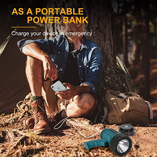 YIERBLUE Rechargeable Spotlight Flashlight 2000,000 Lumen IP67 Waterproof