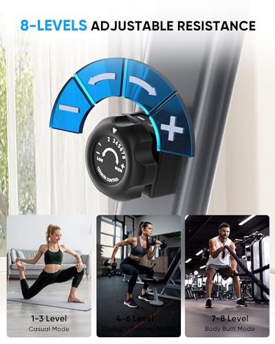 THERUN Recumbent Elliptical Exercise Machine, Quiet Stationary Exercise Bike for Home, 15.8" Stride Elliptical Training Machines w/Arm Leg Exercisers, 8-Level Resistance, Adjustable Seat