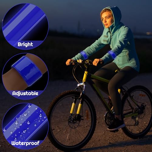 20 Pcs Reflector Snap Bands Fluorescent Slap Armbands - color: Blue