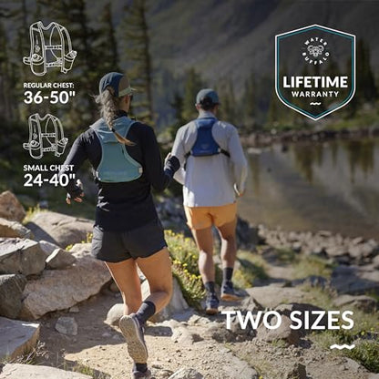Water Buffalo Hydration Running Vest - Quiver Hydration Vest - Running Hydration Vest with Dual Water Bottles - Lightweight Water Backpack for Running, - color: Onyx Trail, size: Small-Medium