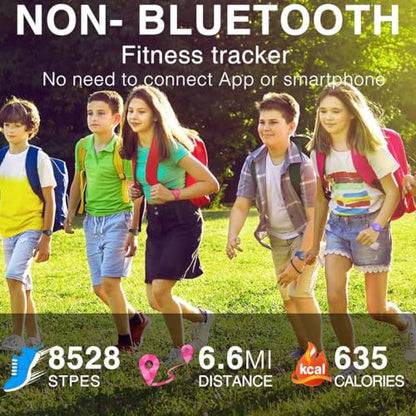 Kids Led Digtial Fitness Tracker Watch for Ages 5-15, No App Waterproof Wristwatch, with Pedometer Step Counter Alarm Clock, for Children Goys Girls Teens (Deep Blue) - color: Deep Blue