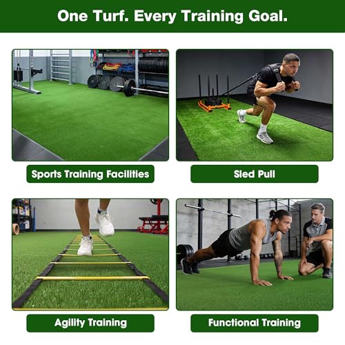 Yescom Sports Sled Strips Turf Gym Turf Flooring for Weight Sled Push Gym - size: 0.8"H-3'x50'x2Pcs(300Sq.Ft)