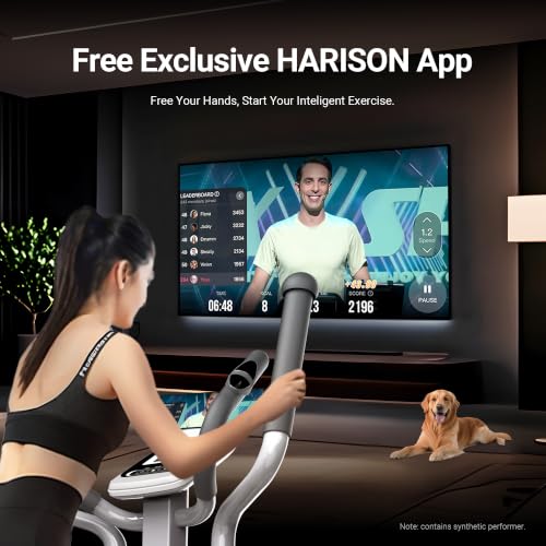 HARISON Elliptical Machine, 350 LB Capacity, 16-Level Resistance - color: White