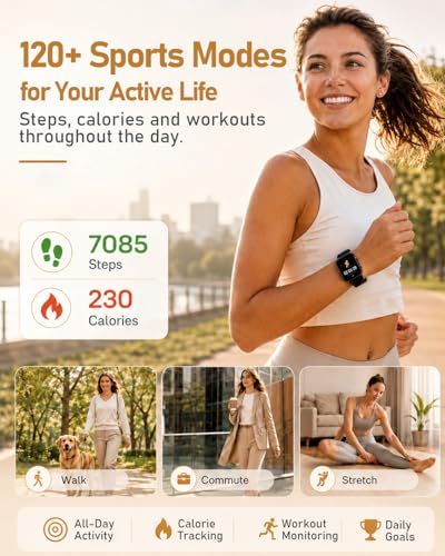 MorePro Health Fitness Tracker (Make/Answer Call), 24/7 Heart Rate Monitor with Blood Pressure, Blood Oxygen, Sleep Tracking, 120+ Sports Modes Smart Watch, Compatible with iOS Android
