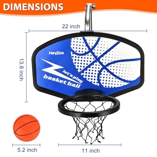 Trampoline Basketball Hoop, with Pump and Mini Balls, Easy to Assemble， Accessory of Trampoline - color: Blue