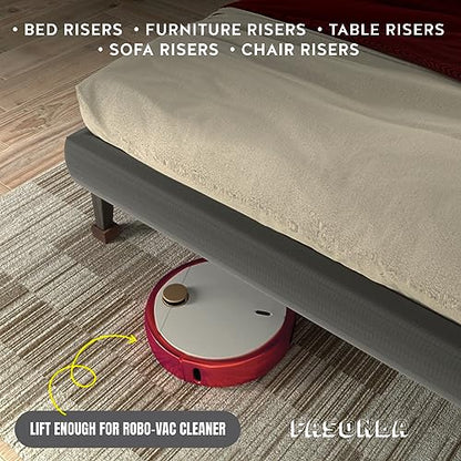 FASONLA Bed Risers (Set of 8) Furniture Risers Lifts Height 2", Oak Solid Wooden Risers for Bed, Furniture, Table, Sofa, Chair Risers with Non-Slip Recessed Hole (8pcs-2" Hight-Walnut Color) - color: 8pcs-2" Hight-walnut Color