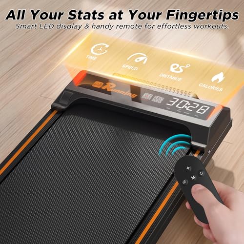 FYC Walking Pad with Incline for Home & Office - Under Desk Walking Pad Treadmill, Portable Walking Machine with Remote Control, LED Display, 300LBS Capacity, 2.5HP Quiet Motor - color: black