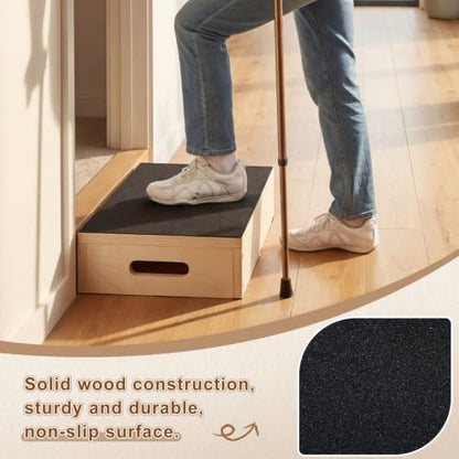 Sintuff 4 Inch Wooden Exercise Steps Textured Safety Walk Tread