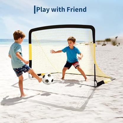 6x4 ft Soccer Goal Set with 2-Pack Portable Pop-Up Soccer Nets