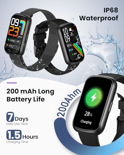 DEKELIFE Fitness Trackers,Smart Watches for Men with 24/7 Heart Rate