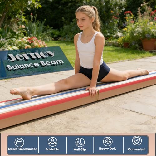 8 FT Floding Floor Balance Beam Gymnastics with Laser Guide for Kids