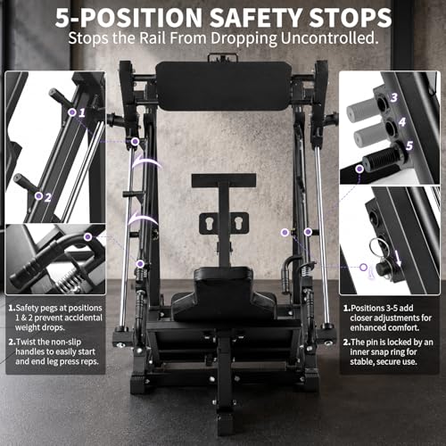 LIONSCOOL 2-in-1 Linear Row & Leg Press Machine Combo for Home Gym