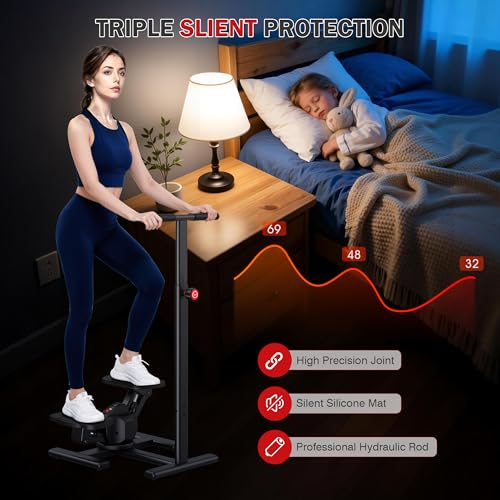 Steppers for Exercise,Twist Stepper Machine with Handlebar, Mini Stepper with 300LBS Loading Capacity,Full Body Cardio Equipment,360° Rotatable Fitness Stepper with LCD Monitor