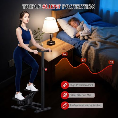 Steppers for Exercise,Twist Stepper Machine with Handlebar, Mini Stepper with 300LBS Loading Capacity,Full Body Cardio Equipment,360° Rotatable Fitness Stepper with LCD Monitor