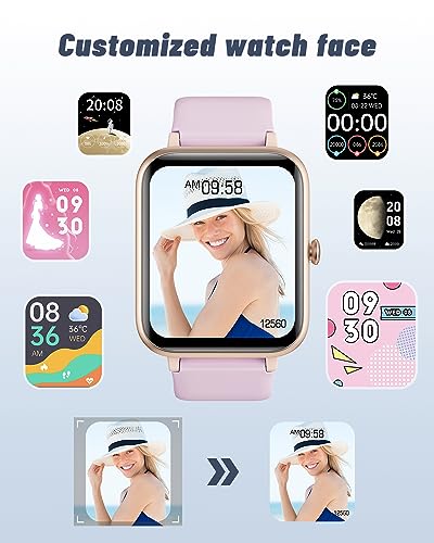GRV Smart Watch for Women, Bluetooth Call, for iPhone Android Violet - color: Violet Purple