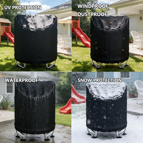 XCZ outdoor trampoline cover, suitable for 60 inch children's round trampoline. Using 600D Oxford cloth, waterproof/sun resistant. Full coverage, black. - size: 62" Dia x 57" H
