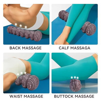 High-Density Foam Roller for Deep Muscle Massage of Legs & Back, Releases Muscle Pain, Pilates Fitness Yoga Pillar （Purple Wave） - color: Purple