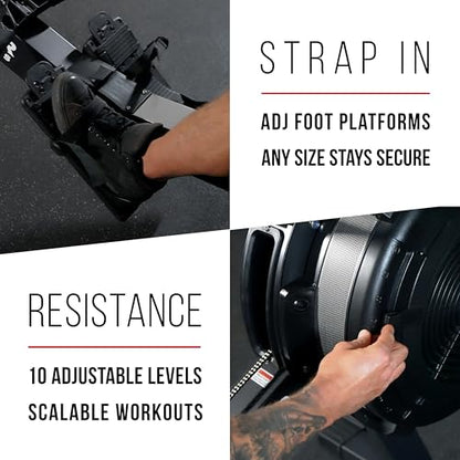 Valor Fitness Air Rowing Machine – Full-Body Cardio Rower with Adjustable Resistance, LED Monitor, Wheels & Compact Foldable Design for Home Gym & High-Intensity Workouts