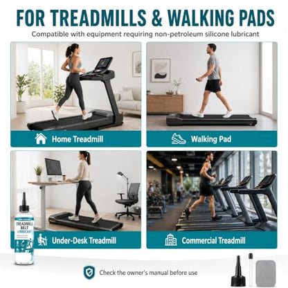 Treadmill Lubricant for Belt, 100% Silicone Oil with Applicator