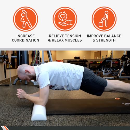 Body Sport ZZFR612H Half Foam Rollers, 6 x 12-Inch - size: Half 6 x 12 in