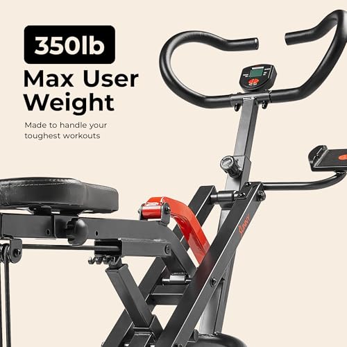 Sunny Health & Fitness Smart Heavy-Duty Row-N-Ride, Full-Body Squat Assist