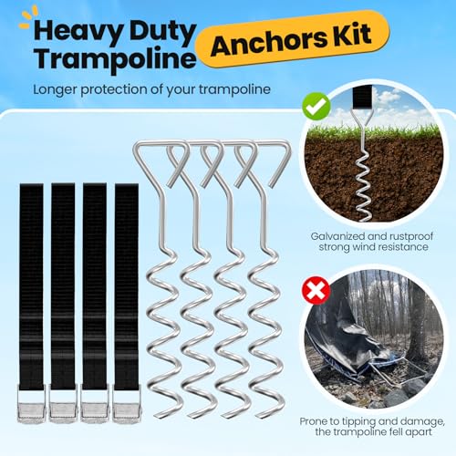 ORCC 1300LBS Weight Capacity Trampoline 16 15 12FT with Basketball Hoop Water Sprinkler Spiral Ground Stakes Outdoor Yard Trampolines for Kids Adults - size: 12FT