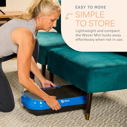 Lifepro Waver Mini Vibration Plate Exercise Machine with Resistance Bands - color: Blue