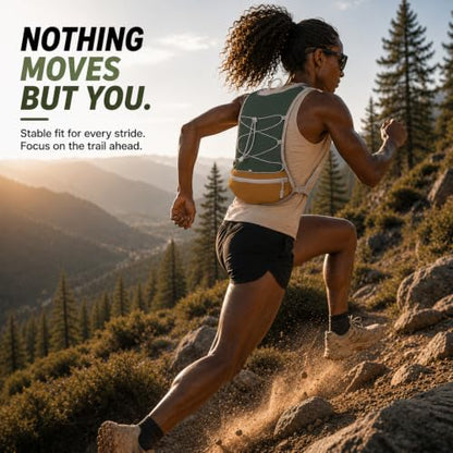 Running Vest with 2L Hydration Bladder Lightweight Pack - color: Forest Green