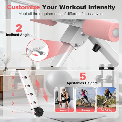 RELIFE REBUILD YOUR LIFE AB Workout Machine Adjustable Ab Trainer Machine - color: Pink
