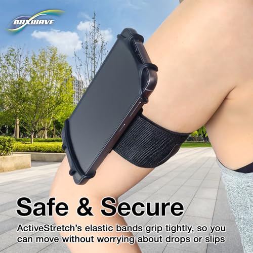 BoxWave Holster Compatible with Samsung Galaxy S26 Ultra - ActiveStretch Sport Armband, Adjustable Armband for Workout and Running - Jet Black