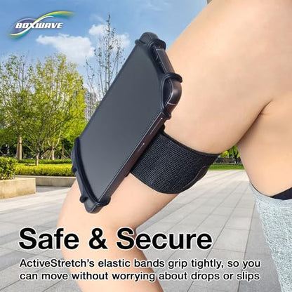 BoxWave Holster Compatible with Samsung Galaxy S26 Ultra - ActiveStretch Sport Armband, Adjustable Armband for Workout and Running - Jet Black