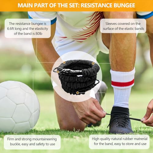 80lb Speed Training Equipment, Resistance Band Exercising Set - size: 6.6ft