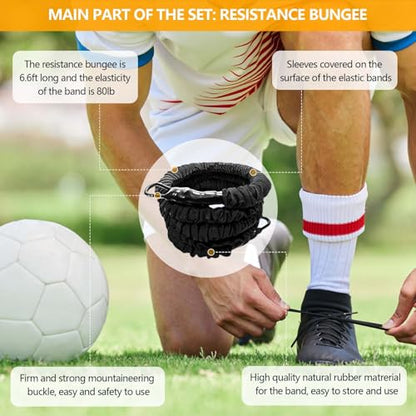 80lb Speed Training Equipment, Resistance Band Exercising Set - size: 6.6ft
