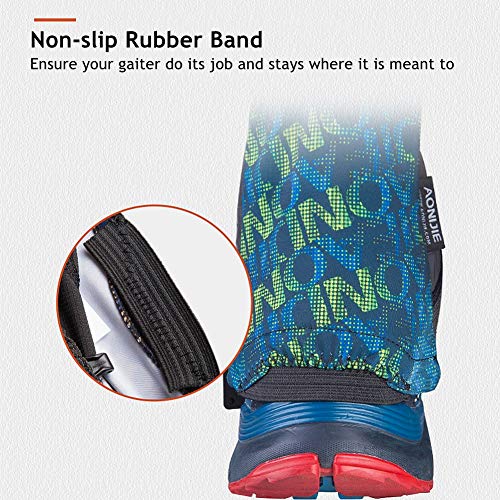 AONIJIE Low Trail Running Gaiters Reflective Ankle Guards for Hiking Marathon Triathlon Breathable Sand Prevention - color: Green