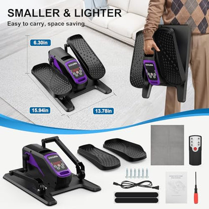 Under Desk Elliptical Leg Exerciser While Sitting for Seniors - color: Purple