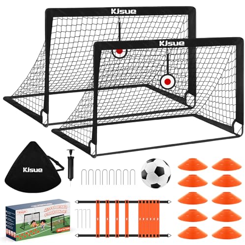 Soccer Goal, Kids Soccer Goals for Backyard Set of 2, Pop Up Soccer Net - color: Black, size: 4X3 FT